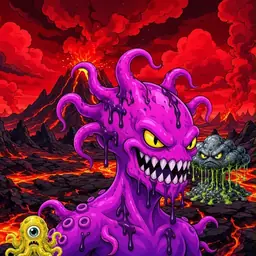 Oozlings #8480, Squid · Lava Fields