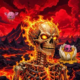 Oozlings #8482, Fire Skull · Lava Fields