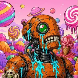 Oozlings #8485, Rusty Robot · Candy Planet