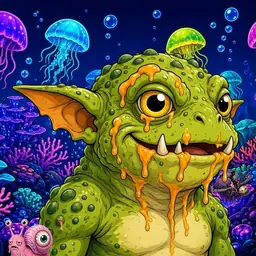 Oozlings #8487, Toad Goblin · Glow Reef