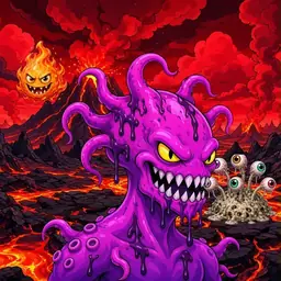 Oozlings #8495, Squid · Lava Fields