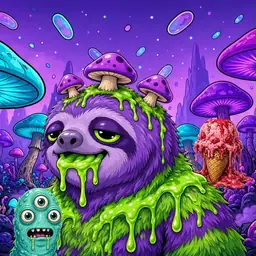 Oozlings #8498, Slime Sloth · Fungus Forest
