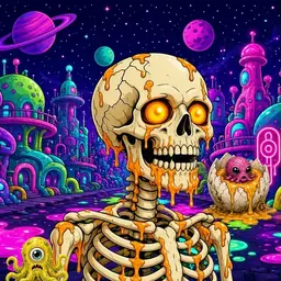 Oozlings #85, Skull · Neon City