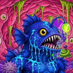 Oozlings #8500, Anglerfish · Flesh Cave