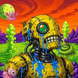 Oozlings #8505, Mutated Rusty Robot · Acid Lake