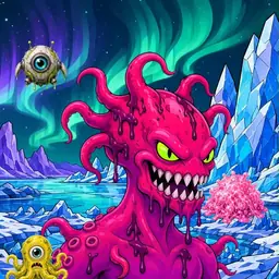 Oozlings #8506, Mutated Squid · Aurora Ice