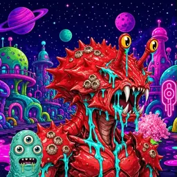 Oozlings #8508, Crab · Neon City