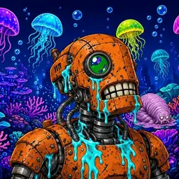 Oozlings #8509, Rusty Robot · Glow Reef