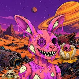 Oozlings #851, Mutated Zombie Bunny · Ship Junkyard