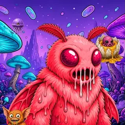 Oozlings #8511, Mutated Mutant Moth · Fungus Forest