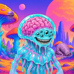 Oozlings #8519, Jellyfish Brain · Mushroom Desert