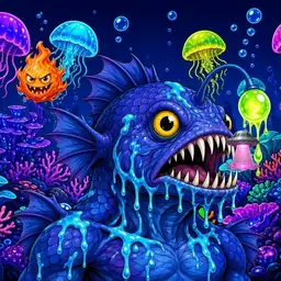Oozlings #8520, Anglerfish · Glow Reef