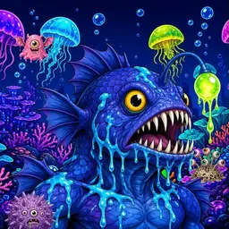 Oozlings #8524, Anglerfish · Glow Reef