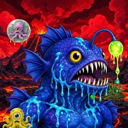 Oozlings #8525, Anglerfish · Lava Fields