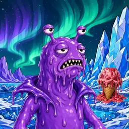 Oozlings #8528, Slug · Aurora Ice