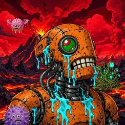 Oozlings #8529, Rusty Robot · Lava Fields