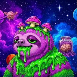 Oozlings #853, Mutated Slime Sloth · Void Nebula