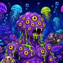 Oozlings #8533, Eyeball Cluster · Glow Reef