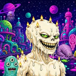 Oozlings #8536, Candle Wax · Neon City