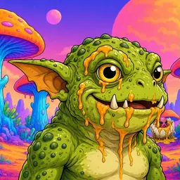 Oozlings #854, Toad Goblin · Mushroom Desert