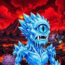 Oozlings #8544, Ice Cyclops · Lava Fields