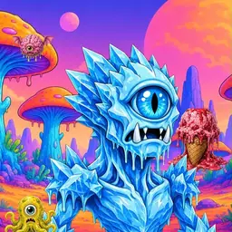 Oozlings #855, Ice Cyclops · Mushroom Desert
