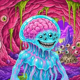 Oozlings #8552, Jellyfish Brain · Flesh Cave