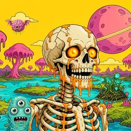 Oozlings #856, Skull · Turquoise Swamp