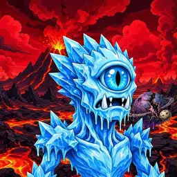 Oozlings #8562, Ice Cyclops · Lava Fields