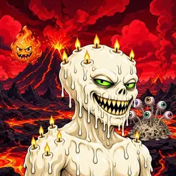 Oozlings #8563, Candle Wax · Lava Fields