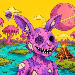 Oozlings #8575, Zombie Bunny · Turquoise Swamp