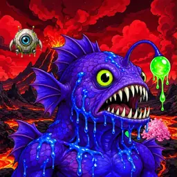 Oozlings #8577, Mutated Anglerfish · Lava Fields