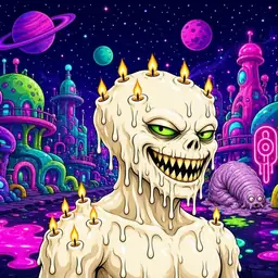 Oozlings #858, Candle Wax · Neon City