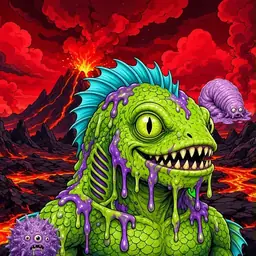 Oozlings #8581, Swamp Fish · Lava Fields