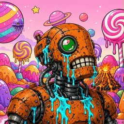Oozlings #8591, Rusty Robot · Candy Planet