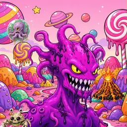Oozlings #8598, Squid · Candy Planet