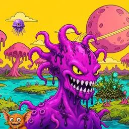 Oozlings #8601, Squid · Turquoise Swamp