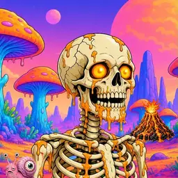 Oozlings #8602, Skull · Mushroom Desert