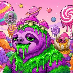 Oozlings #8607, Mutated Slime Sloth · Candy Planet