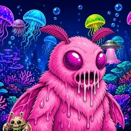 Oozlings #8611, Mutant Moth · Glow Reef