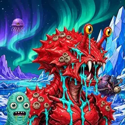 Oozlings #8613, Crab · Aurora Ice