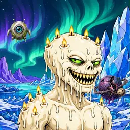 Oozlings #8623, Candle Wax · Aurora Ice