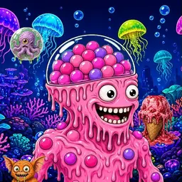 Oozlings #8626, Gumball Brain · Glow Reef