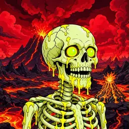 Oozlings #8629, Mutated Skull · Lava Fields