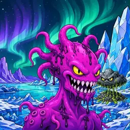 Oozlings #8636, Squid · Aurora Ice