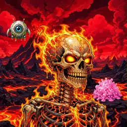 Oozlings #8637, Fire Skull · Lava Fields
