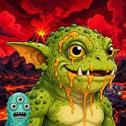 Oozlings #8639, Toad Goblin · Lava Fields