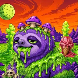 Oozlings #8645, Slime Sloth · Acid Lake