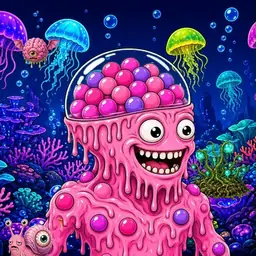Oozlings #8646, Gumball Brain · Glow Reef