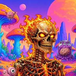 Oozlings #8652, Fire Skull · Mushroom Desert